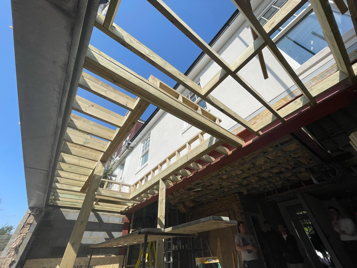 Extension roof framing