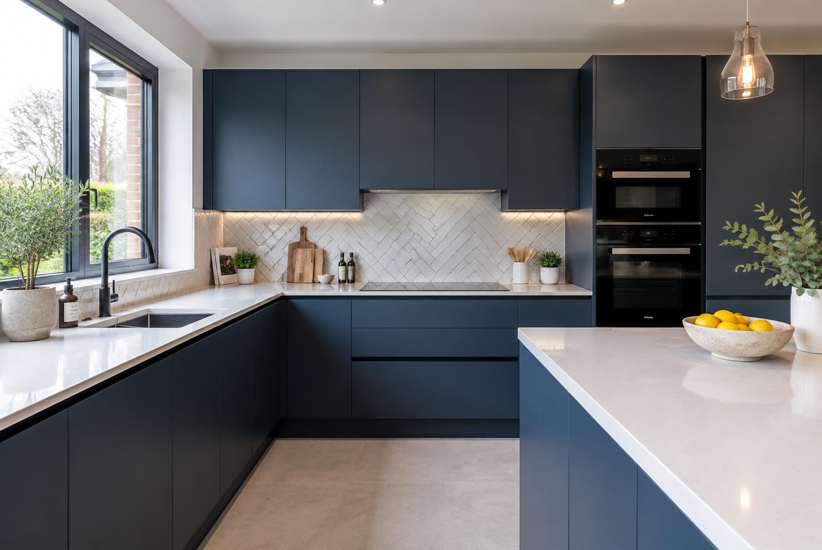 Newly fitted kitchen with shaker units
